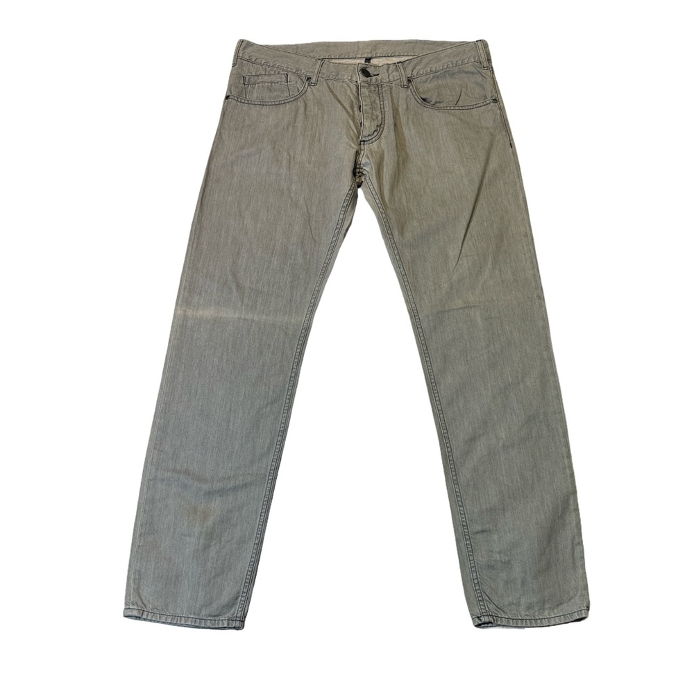 Armani Jeans men’s 36x33 slim fit stone gray cotton button fly denim jeans EUC